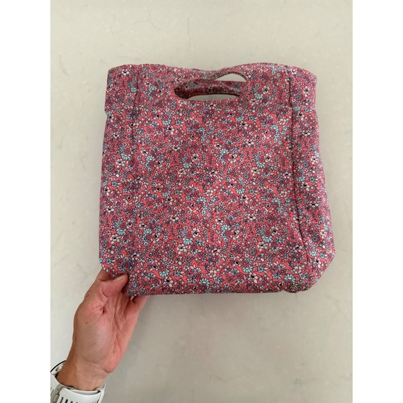 Unbranded Other - Pink Floral Insulated Lunch Tote Bag Zippered Thermal Cooler Bag